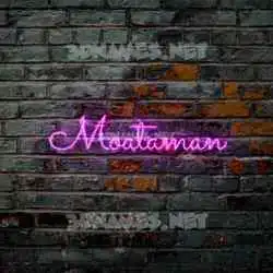 moataman in Pink Neon style - 3D name wallpaper