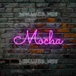 mocha in Pink Neon style - 3D name wallpaper