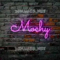 mochy in Pink Neon style - 3D name wallpaper