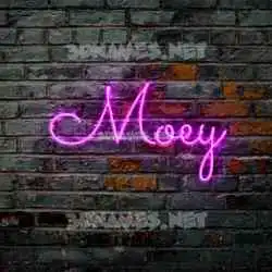 moey in Pink Neon style - 3D name wallpaper