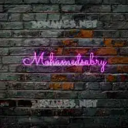 mohamedsabry in Pink Neon style - 3D name wallpaper