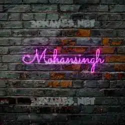 mohansingh in Pink Neon style - 3D name wallpaper