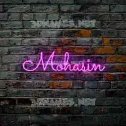 mohasin in Pink Neon style - 3D name wallpaper