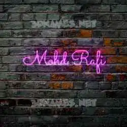 mohd rafi in Pink Neon style - 3D name wallpaper