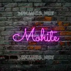 mohite in Pink Neon style - 3D name wallpaper