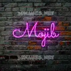 mojib in Pink Neon style - 3D name wallpaper