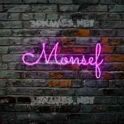 monsef in Pink Neon style - 3D name wallpaper