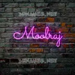moolraj in Pink Neon style - 3D name wallpaper