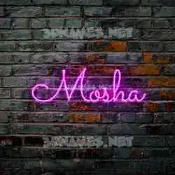 mosha in Pink Neon style - 3D name wallpaper