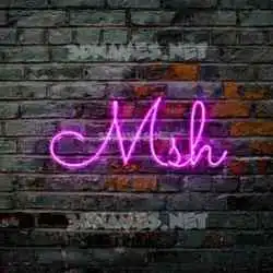 msh in Pink Neon style - 3D name wallpaper