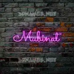 mubinat in Pink Neon style - 3D name wallpaper