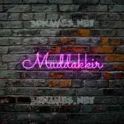 muddakkir in Pink Neon style - 3D name wallpaper