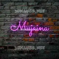 mujaina in Pink Neon style - 3D name wallpaper