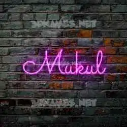 mukul in Pink Neon style - 3D name wallpaper