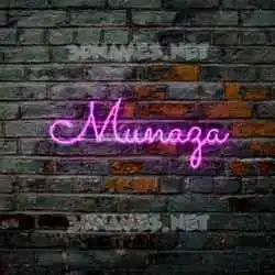 munaza in Pink Neon style - 3D name wallpaper