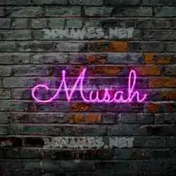 musah in Pink Neon style - 3D name wallpaper