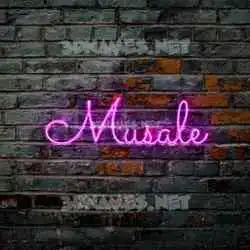 musale in Pink Neon style - 3D name wallpaper