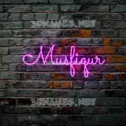 musfiqur in Pink Neon style - 3D name wallpaper