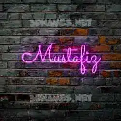 mustafiz in Pink Neon style - 3D name wallpaper