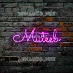 muteeb in Pink Neon style - 3D name wallpaper