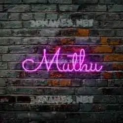 muthu in Pink Neon style - 3D name wallpaper