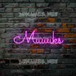 muuuks in Pink Neon style - 3D name wallpaper