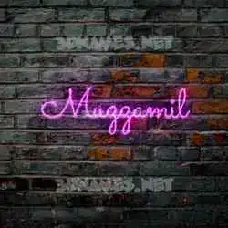 muzzamil in Pink Neon style - 3D name wallpaper