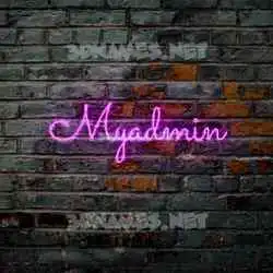 myadmin in Pink Neon style - 3D name wallpaper