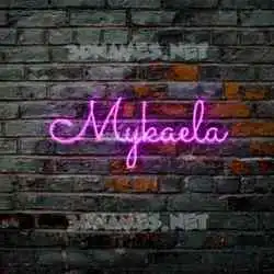 mykaela in Pink Neon style - 3D name wallpaper