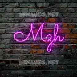 mzh in Pink Neon style - 3D name wallpaper
