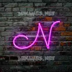 n in Pink Neon style - 3D name wallpaper