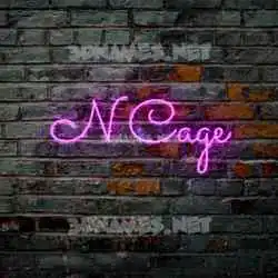 n cage in Pink Neon style - 3D name wallpaper