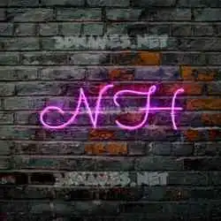 n h in Pink Neon style - 3D name wallpaper