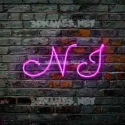 n i in Pink Neon style - 3D name wallpaper