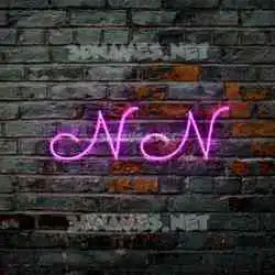 n n in Pink Neon style - 3D name wallpaper