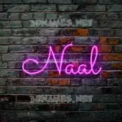 naal in Pink Neon style - 3D name wallpaper