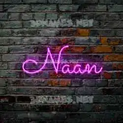 naan in Pink Neon style - 3D name wallpaper