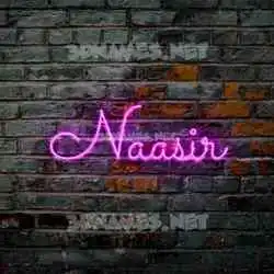 naasir in Pink Neon style - 3D name wallpaper