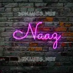 naaz in Pink Neon style - 3D name wallpaper