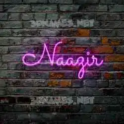 naazir in Pink Neon style - 3D name wallpaper