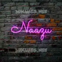 naazu in Pink Neon style - 3D name wallpaper