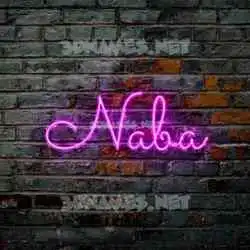 naba in Pink Neon style - 3D name wallpaper