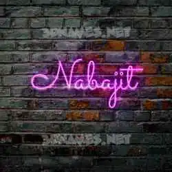 nabajit in Pink Neon style - 3D name wallpaper