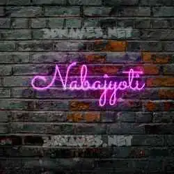 nabajyoti in Pink Neon style - 3D name wallpaper