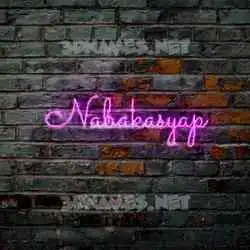 nabakasyap in Pink Neon style - 3D name wallpaper