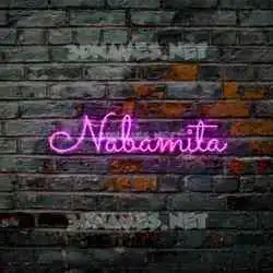 nabamita in Pink Neon style - 3D name wallpaper