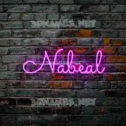 nabeal in Pink Neon style - 3D name wallpaper