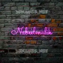 nabeelmalik in Pink Neon style - 3D name wallpaper