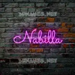 nabilla in Pink Neon style - 3D name wallpaper