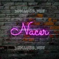 nacer in Pink Neon style - 3D name wallpaper